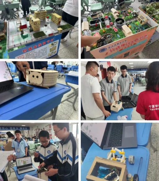 參賽選手興奮的展示自己的作品